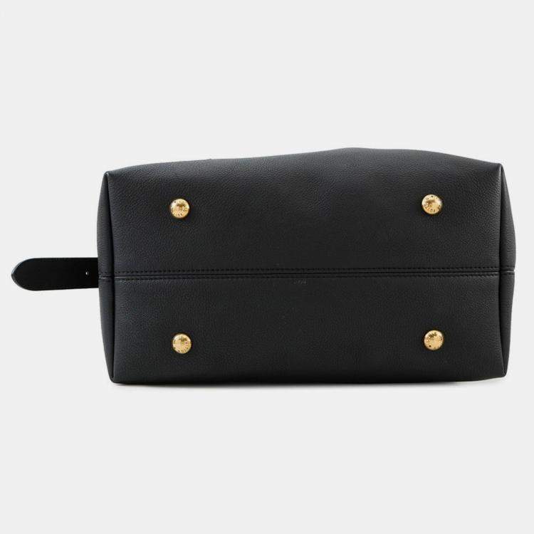 Pre Owned Louis Vuitton Lowkey Hobo Mm Shoulder Bag In Grained Calfskin Leather Black