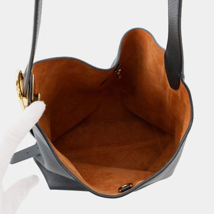 Pre Owned Louis Vuitton Lowkey Hobo Mm Shoulder Bag In Grained Calfskin Leather Black