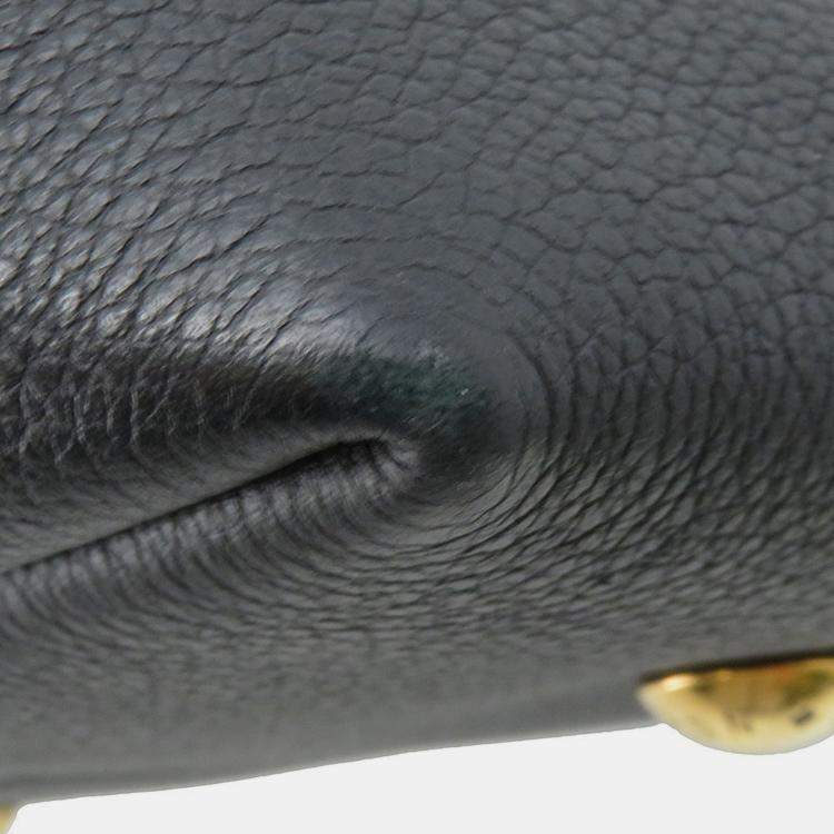 Pre Owned Louis Vuitton Lowkey Hobo Mm Shoulder Bag In Grained Calfskin Leather Black