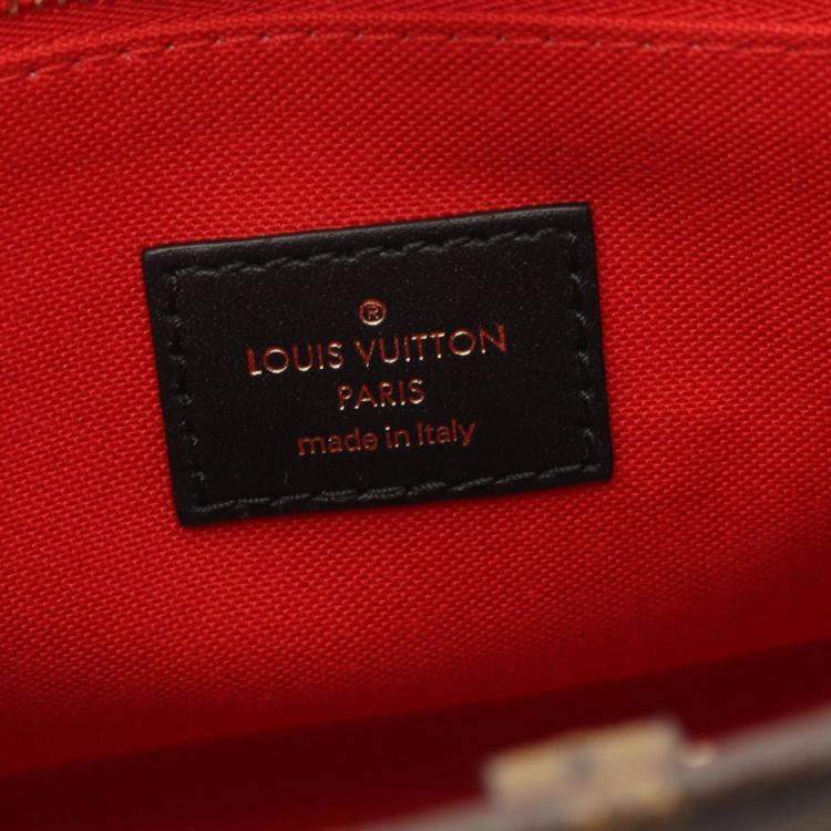 Pre Owned Louis Vuitton On The Go Pm Handbag In Coated Canvas With Monogram Giant Reverse Brown And Beige