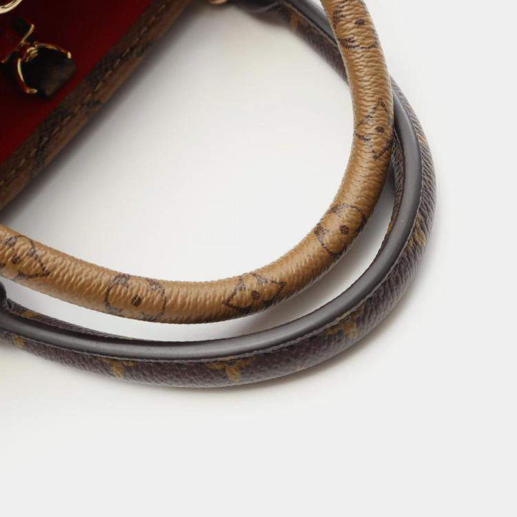 Pre Owned Louis Vuitton On The Go Pm Handbag In Coated Canvas With Monogram Giant Reverse Brown And Beige