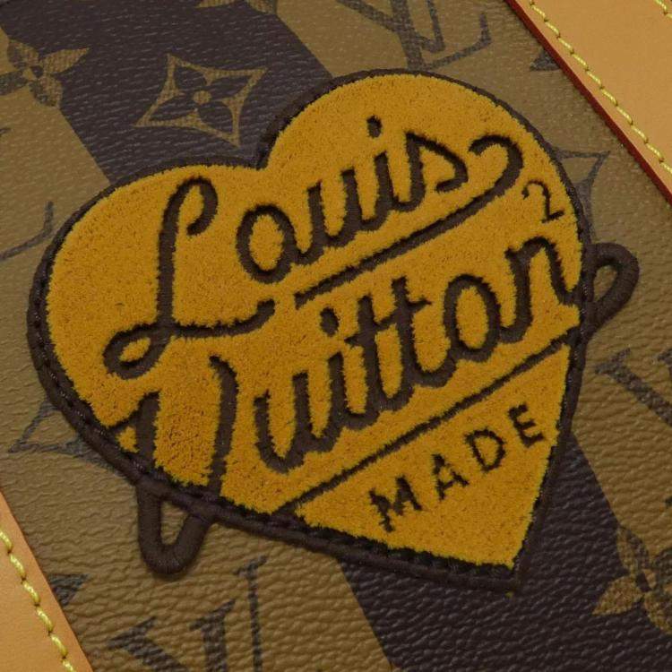 Pre Owned Louis Vuitton Monogram Stripe (Lv Squared) Keepall Bandouliere 50Cm Boston Bag