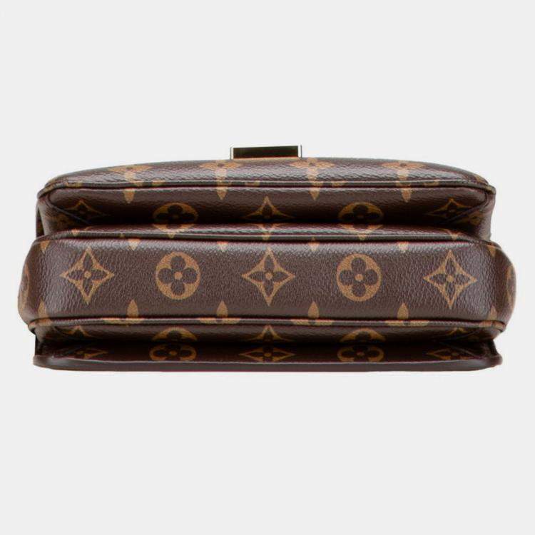 Pre Owned Louis Vuitton Monogram Metis Mm Pochette Shoulder 2-Way Brown Leather