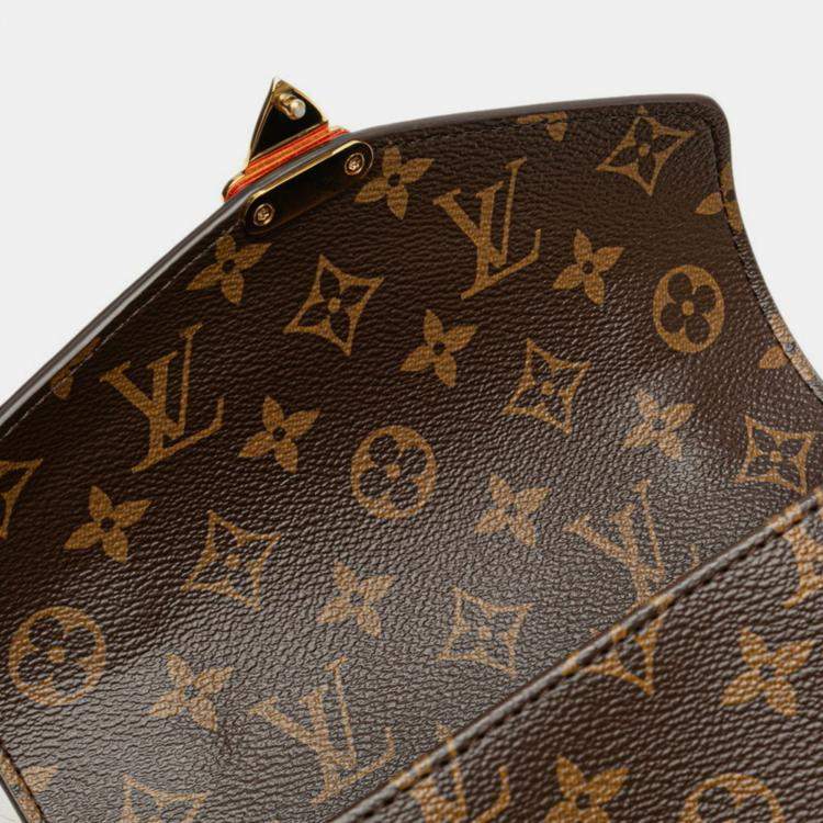 Pre Owned Louis Vuitton Monogram Metis Mm Pochette Shoulder 2-Way Brown Leather
