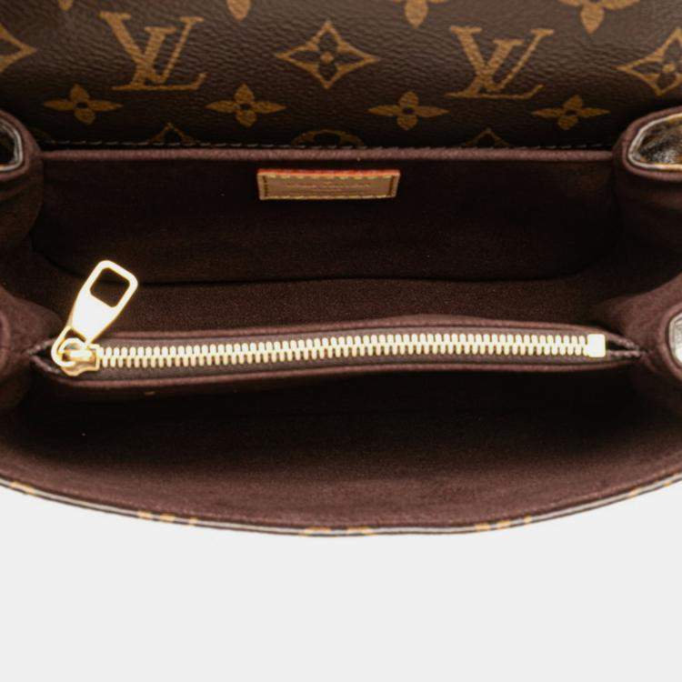 Pre Owned Louis Vuitton Monogram Metis Mm Pochette Shoulder 2-Way Brown Leather