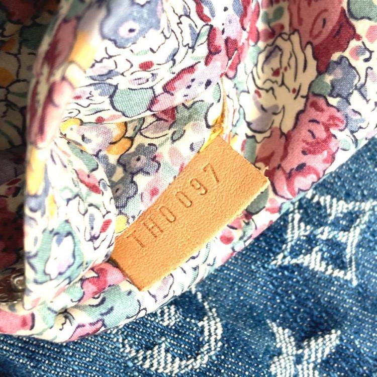 Pre Owned Louis Vuitton Monogram Denim Patchwork Posty Bag Flap Crossbody Messenger Shoulder Canvas Blue