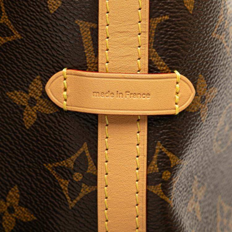 Pre Owned Louis Vuitton Monogram Carryall Nm Mm Shoulder Bag Brown Leather