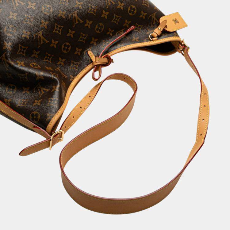 Pre Owned Louis Vuitton Monogram Carryall Nm Mm Shoulder Bag Brown Leather