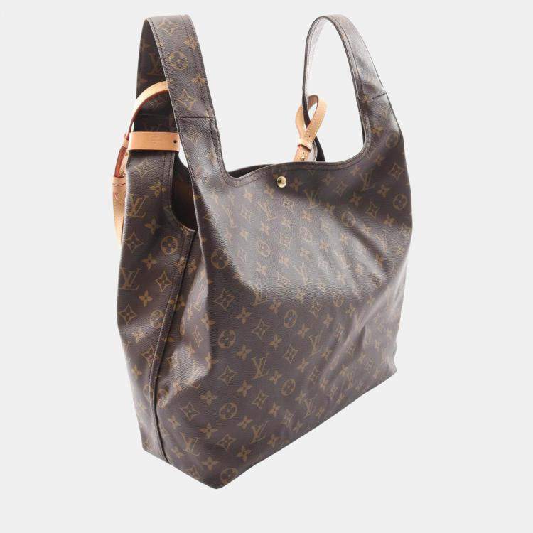 Pre Owned Louis Vuitton Atlantis Gm Handbag Coated Canvas And Leather Monogram Brown