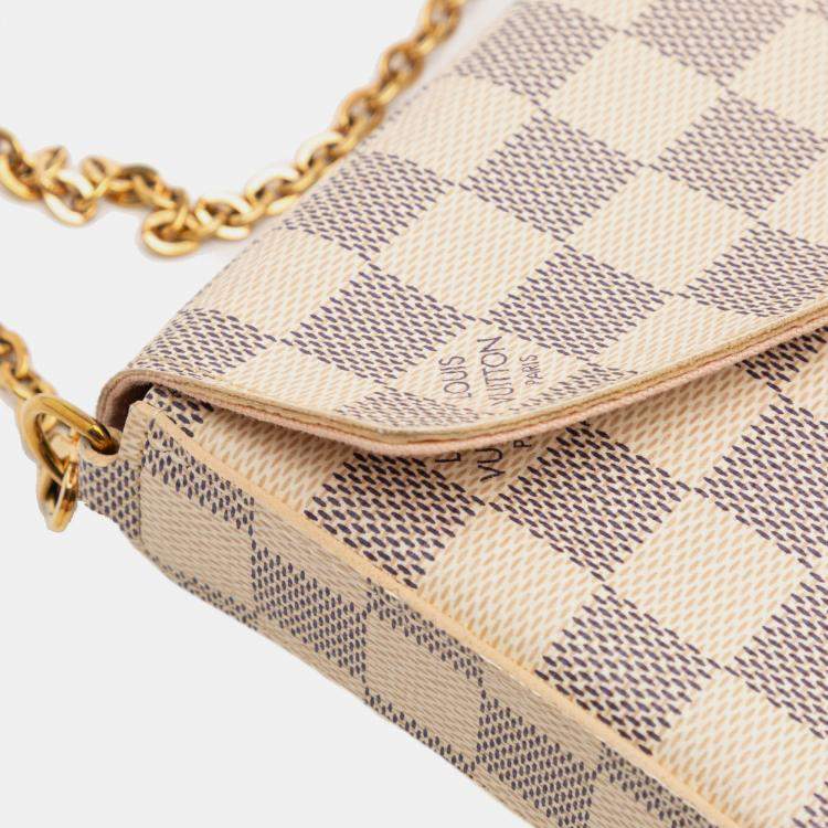 Pre Owned Louis Vuitton White Damier Azur Pochette Felicie