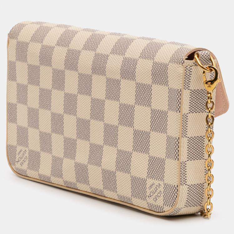 Pre Owned Louis Vuitton White Damier Azur Pochette Felicie