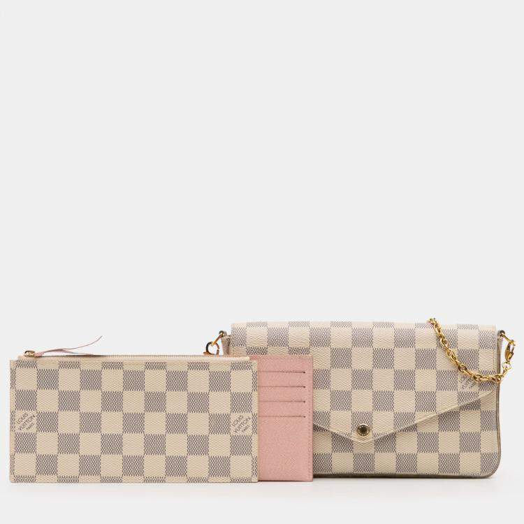مملوكة مسبقًا Louis Vuitton White Damier Azur Pochette Felicie