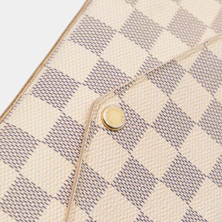مملوكة مسبقًا Louis Vuitton White Damier Azur Pochette Felicie