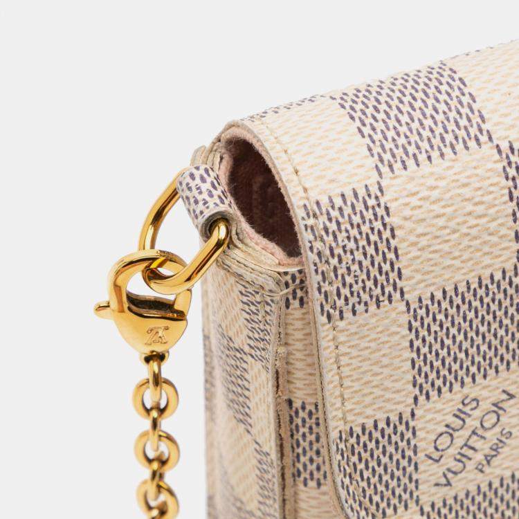 مملوكة مسبقًا Louis Vuitton White Damier Azur Pochette Felicie