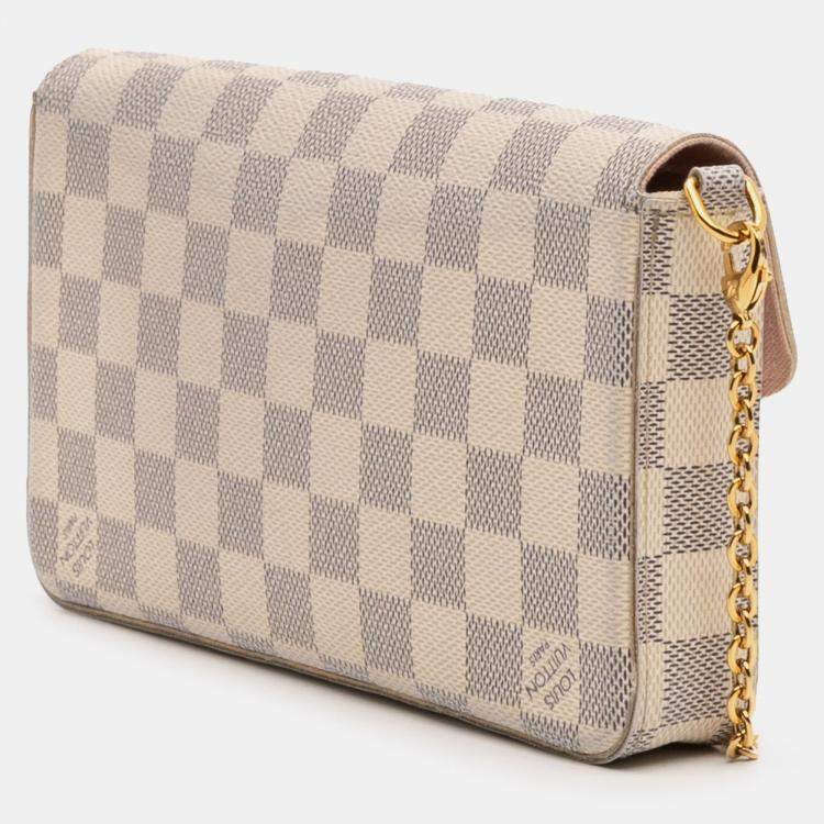 مملوكة مسبقًا Louis Vuitton White Damier Azur Pochette Felicie