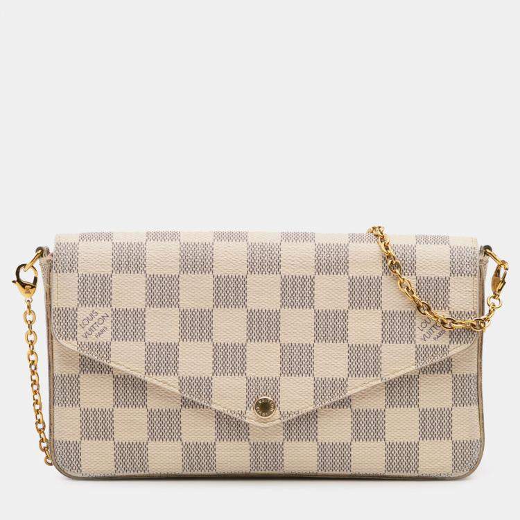 مملوكة مسبقًا Louis Vuitton White Damier Azur Pochette Felicie