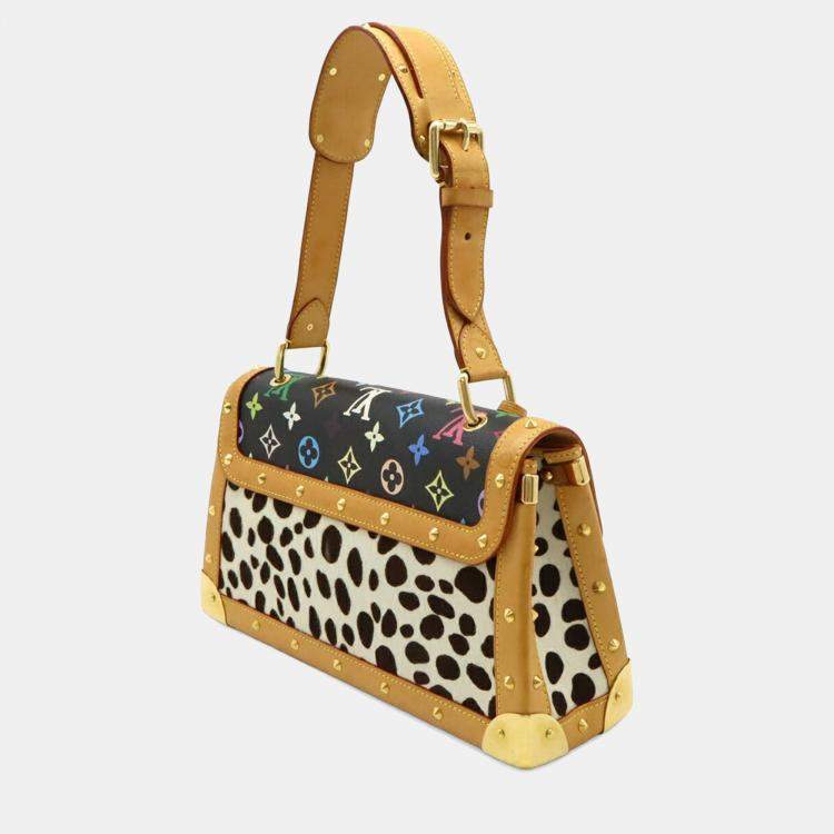 Pre Owned Louis Vuitton Monogram Multicolore Sac Dalmatian Shoulder Bag In Harako Noir And Black