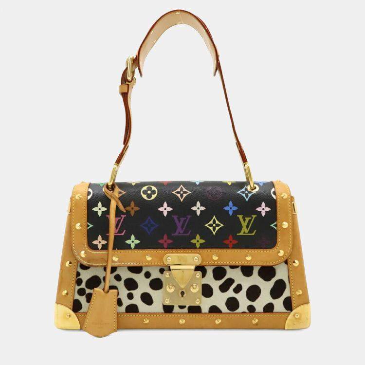 Pre Owned Louis Vuitton Monogram Multicolore Sac Dalmatian Shoulder Bag In Harako Noir And Black