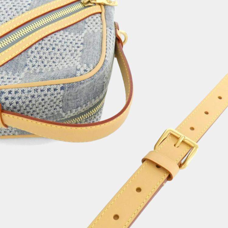 Pre Owned Louis Vuitton Damier Denim 3D Chess Messenger Shoulder Bag