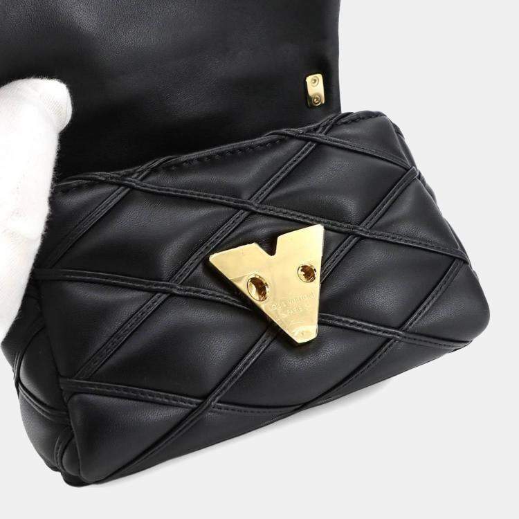 Pre Owned Louis Vuitton Maltage Pico Go-14 Chain Shoulder Bag In Leather Noir