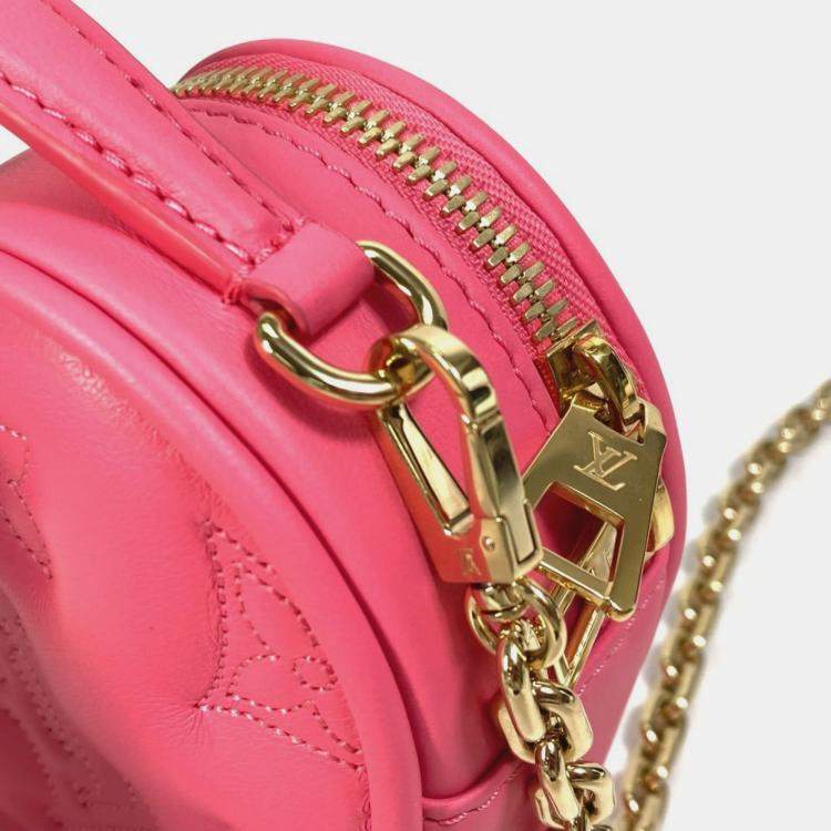 Pre Owned Louis Vuitton Monogram Bubblegram Pop My Heart Pouch Chain 2-Way Bag Handbag/Shoulder Leather Dragon Fruit Pink