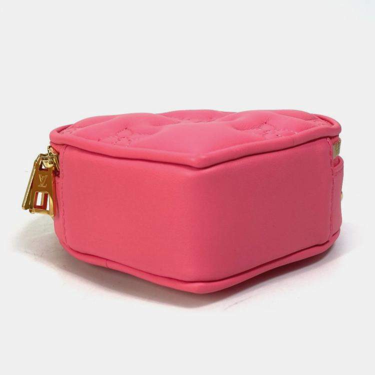 Pre Owned Louis Vuitton Monogram Bubblegram Pop My Heart Pouch Chain 2-Way Bag Handbag/Shoulder Leather Dragon Fruit Pink