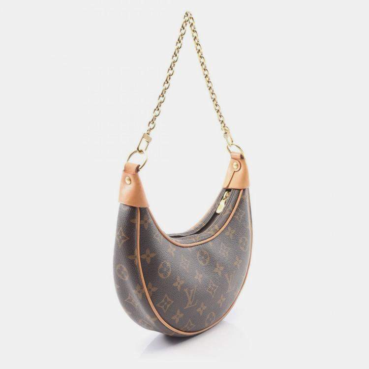 Pre Owned Louis Vuitton Loop Monogram Shoulder Bag Coated Canvas And Leather Brown