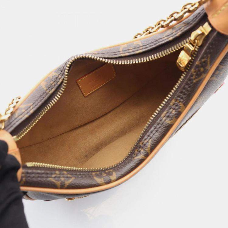 Pre Owned Louis Vuitton Loop Monogram Shoulder Bag Coated Canvas And Leather Brown