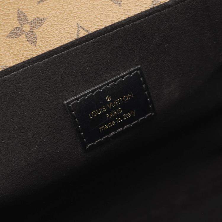 Pre Owned Louis Vuitton Metis Mm Pochette Handbag In Coated Canvas And Leather With Monogram Reverse Brown Black