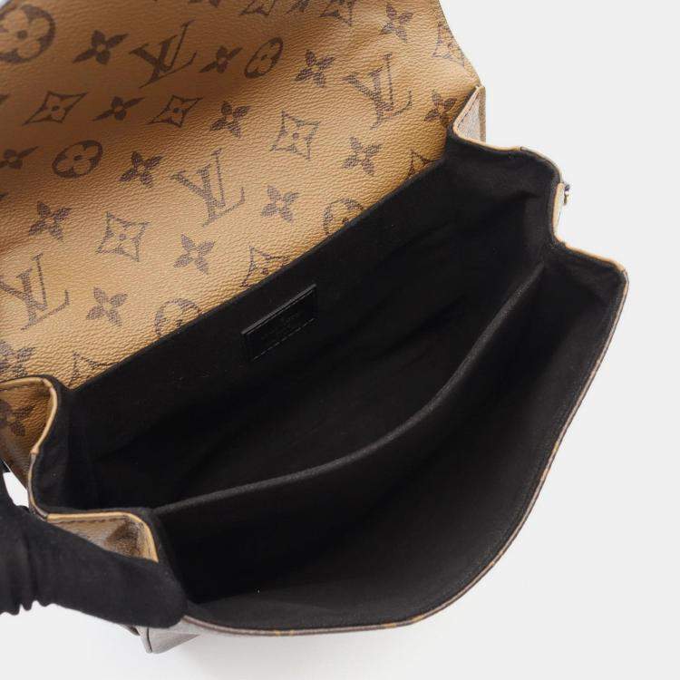 Pre Owned Louis Vuitton Metis Mm Pochette Handbag In Coated Canvas And Leather With Monogram Reverse Brown Black