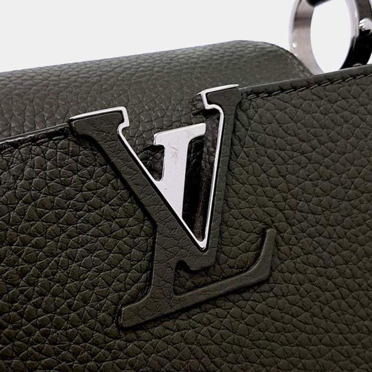 Pre Owned Louis Vuitton Green Leather Capucines BB