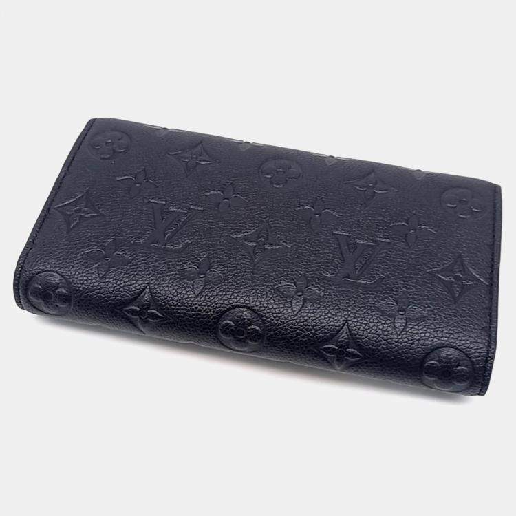 Pre Owned Louis Vuitton Black Leather Empreinte Sarah Wallet