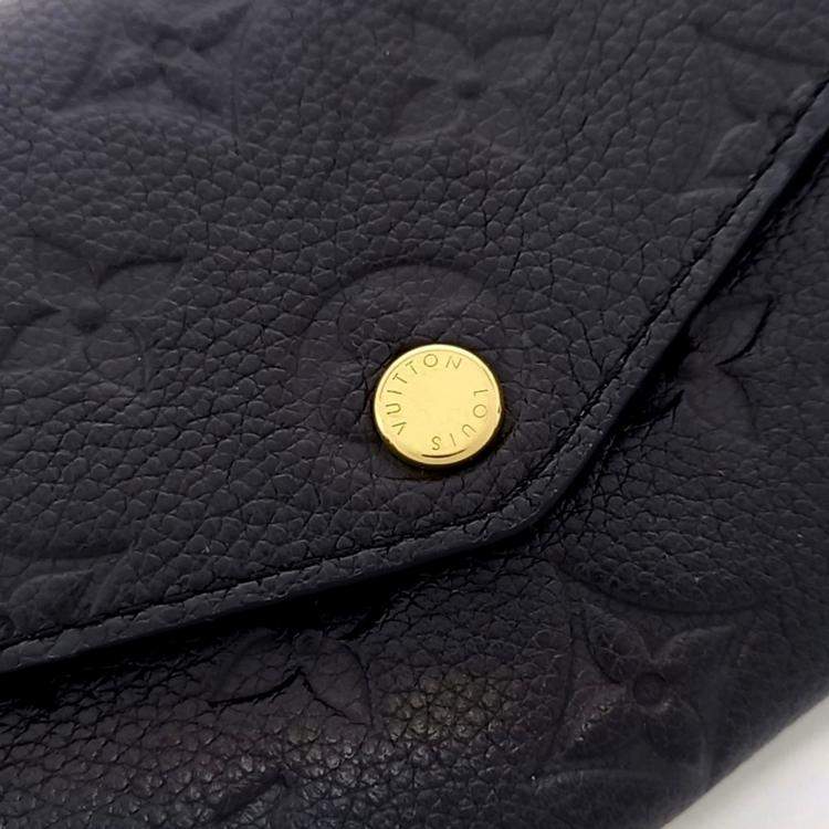 Pre Owned Louis Vuitton Black Leather Empreinte Sarah Wallet