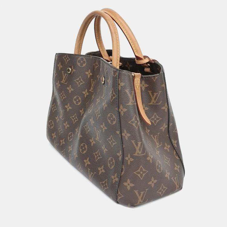 Pre Owned Louis Vuitton Brown Coated Canvas Monogram Montaigne MM
