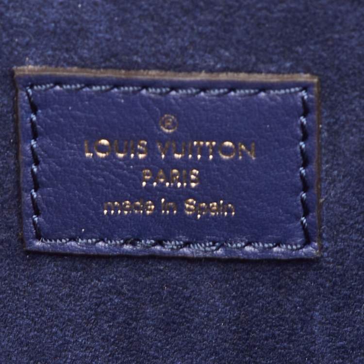 Pre Owned Louis Vuitton Dauphine MM Blue/Green Monogram Empreinte Leather Limited Edition Bag