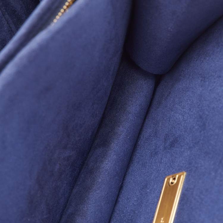 Pre Owned Louis Vuitton Dauphine MM Blue/Green Monogram Empreinte Leather Limited Edition Bag