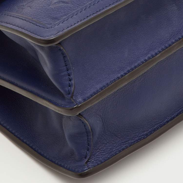 Pre Owned Louis Vuitton Dauphine MM Blue/Green Monogram Empreinte Leather Limited Edition Bag