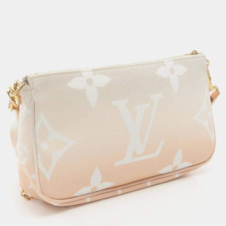 Pre Owned Louis Vuitton Multi Pochette Accessoires Pink/Beige Monogram Giant Canvas Shoulder Bag