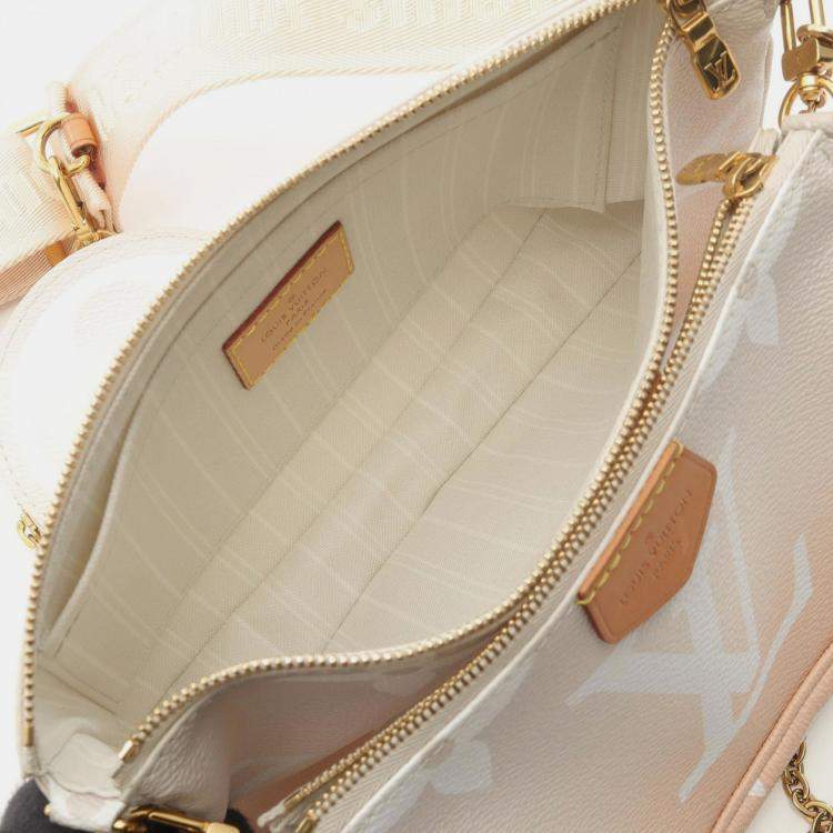 Pre Owned Louis Vuitton Multi Pochette Accessoires Pink/Beige Monogram Giant Canvas Shoulder Bag