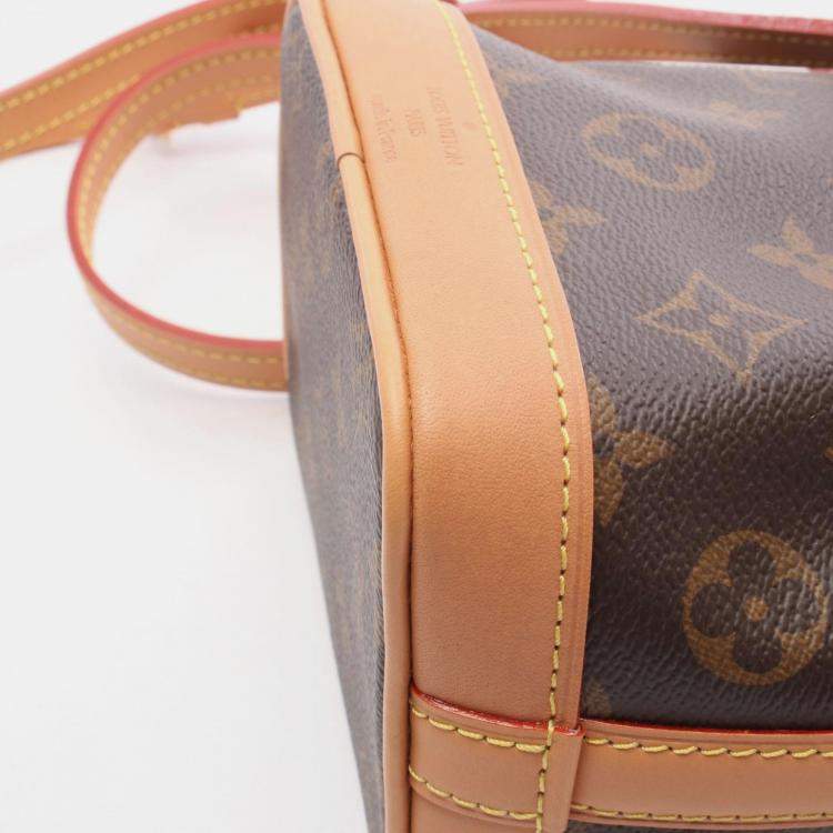 Pre Owned Louis Vuitton Nano Noe Brown Monogram Canvas Shoulder Bag
