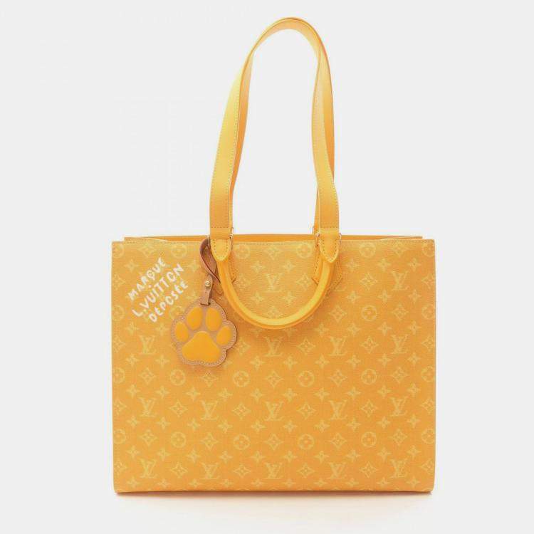 Pre Owned Louis Vuitton  Sac Plat  24H Yellow Canvas Tote Bag
