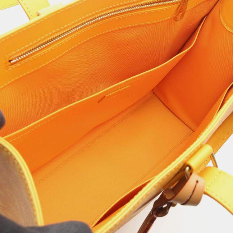 Pre Owned Louis Vuitton  Sac Plat  24H Yellow Canvas Tote Bag