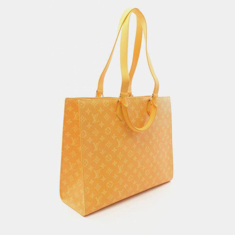 Pre Owned Louis Vuitton  Sac Plat  24H Yellow Canvas Tote Bag