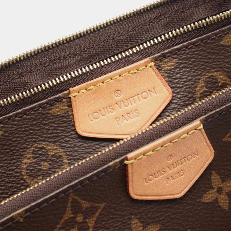 Pre Owned Louis Vuitton Multi Pochette Accessories Brown Leather Crossbody Bag