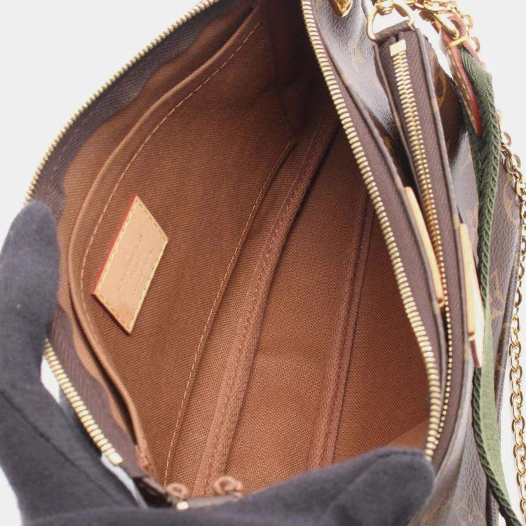 Pre Owned Louis Vuitton Multi Pochette Accessories Brown Leather Crossbody Bag