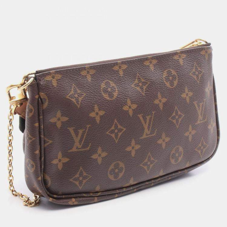 Pre Owned Louis Vuitton Multi Pochette Accessories Brown Leather Crossbody Bag