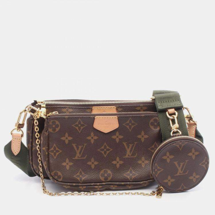 Pre Owned Louis Vuitton Multi Pochette Accessories Brown Leather Crossbody Bag