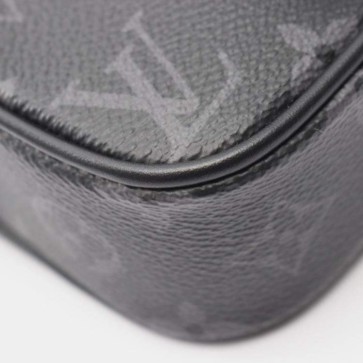 Pre Owned Louis Vuitton Nano Porte Documents Voyage Monogram Eclipse Canvas Shoulder Bag