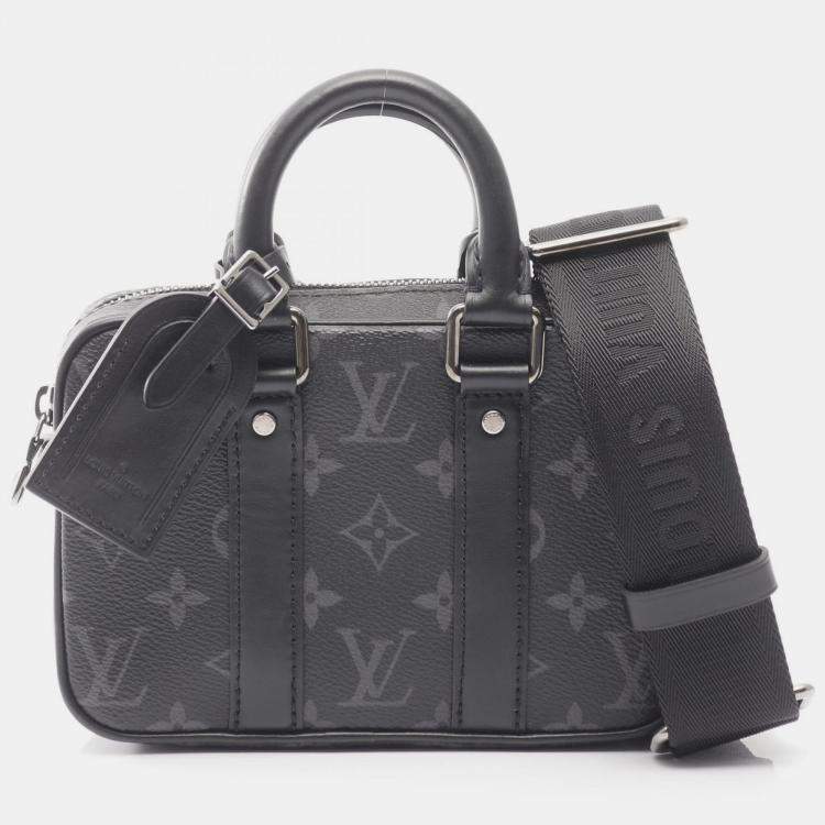 Pre Owned Louis Vuitton Nano Porte Documents Voyage Monogram Eclipse Canvas Shoulder Bag