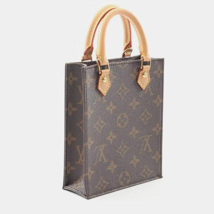 Pre Owned Louis Vuitton Petite Sac Plat Monogram Canvas Shoulder Bag